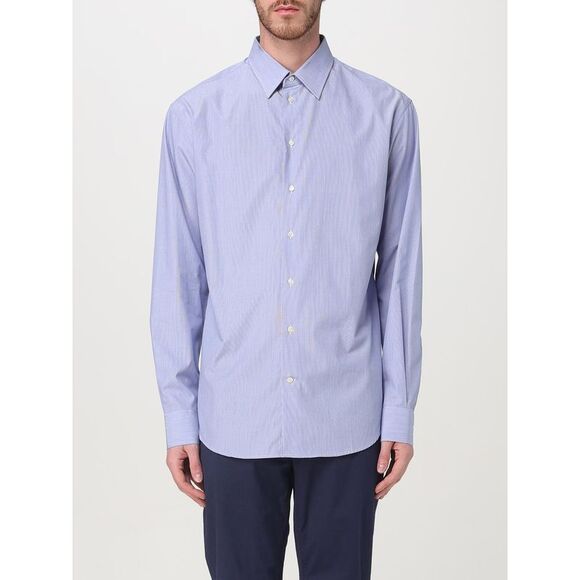 Emporio Armani Shirt Men Gnawed Blue